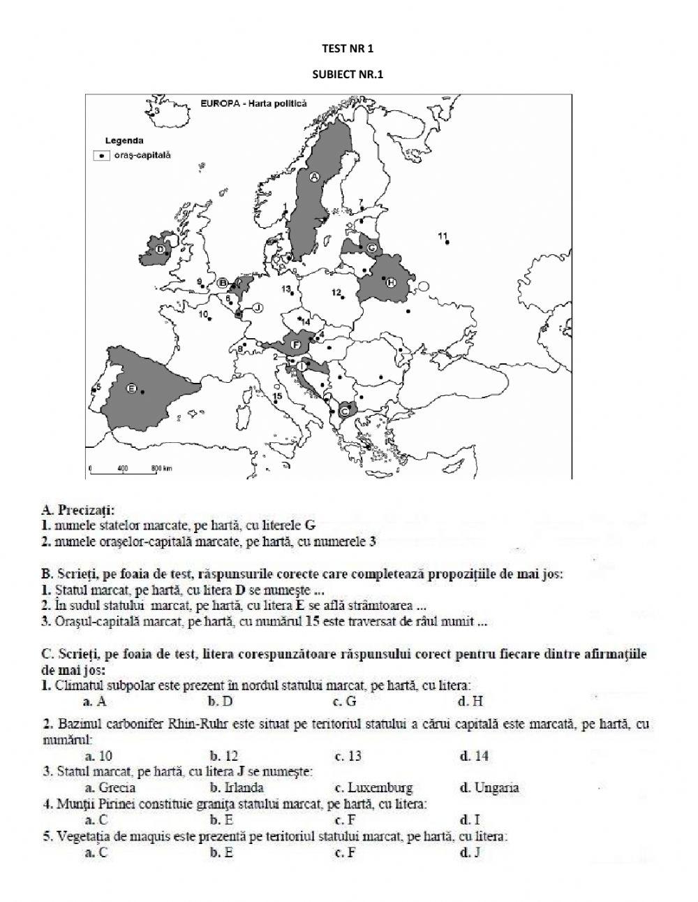 Recapitulare bac-test 1