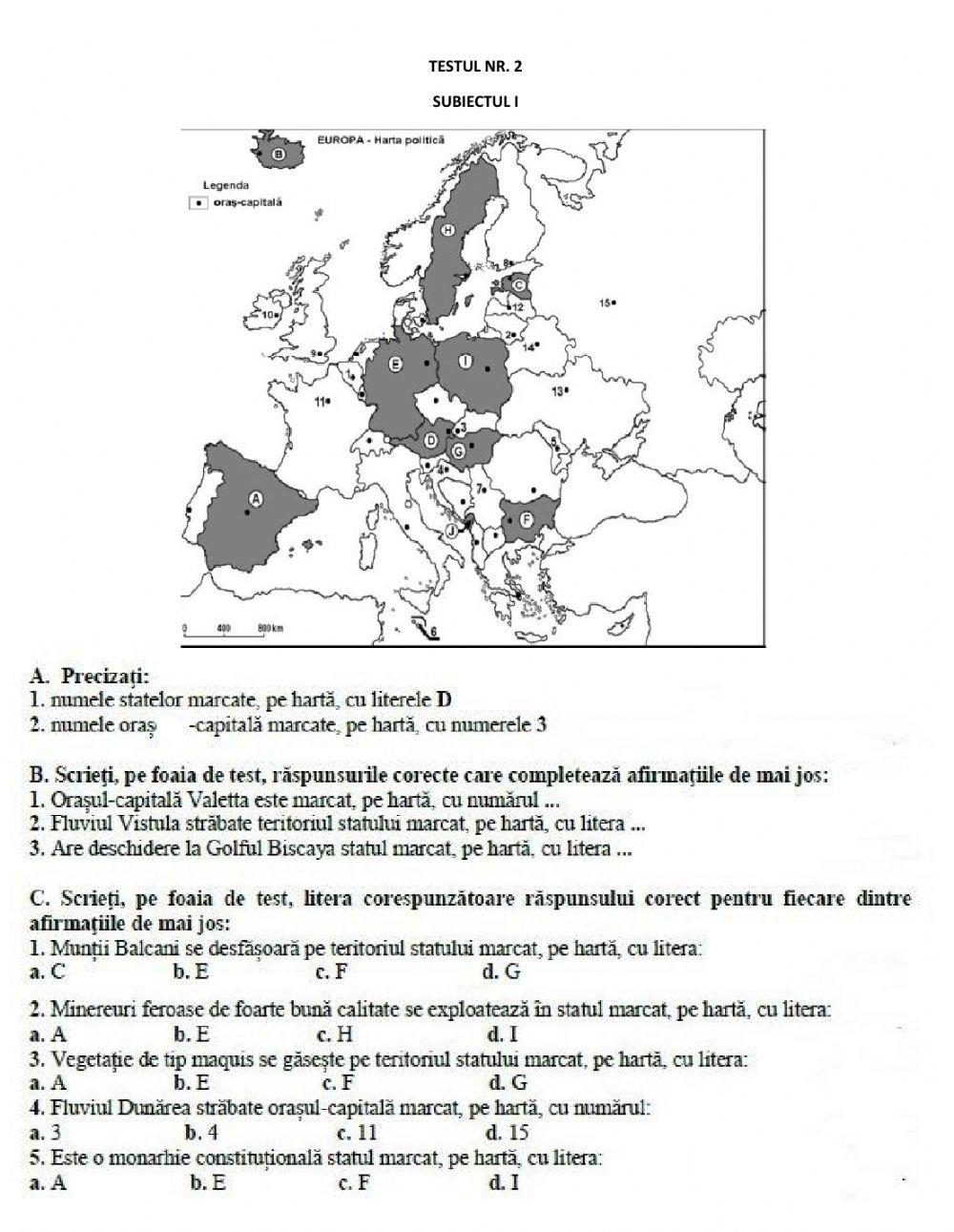 Recapitulare bac-test 2