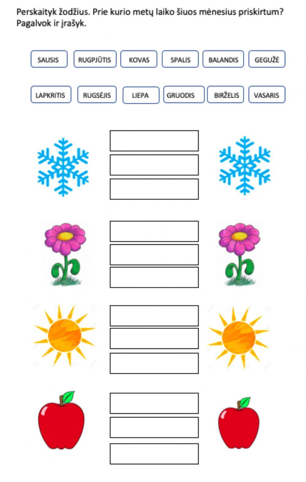 Mėnesiai ir metų laikai