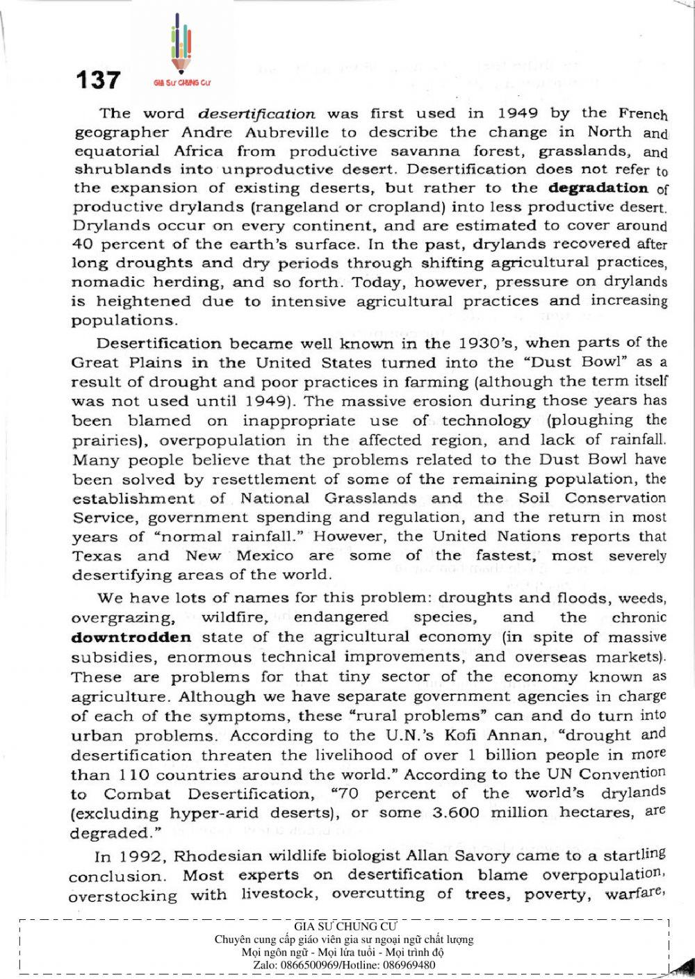 Trắc nghiệm Kỹ năng đọc hiểu Tiếng Anh số 46