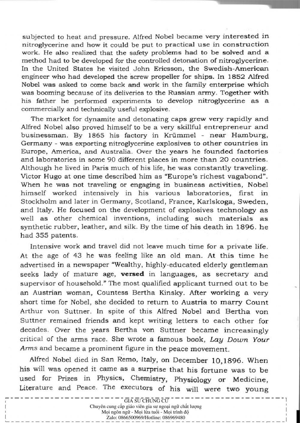 Trắc nghiệm Kỹ năng đọc hiểu Tiếng Anh số 47