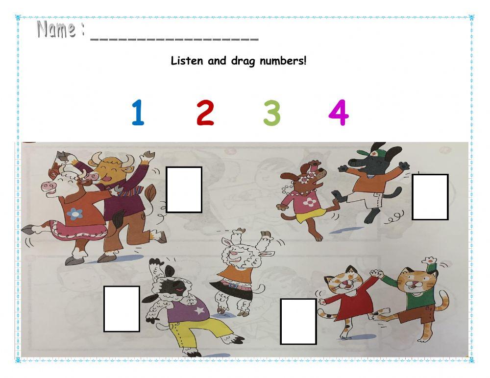 Listen and drag numbers