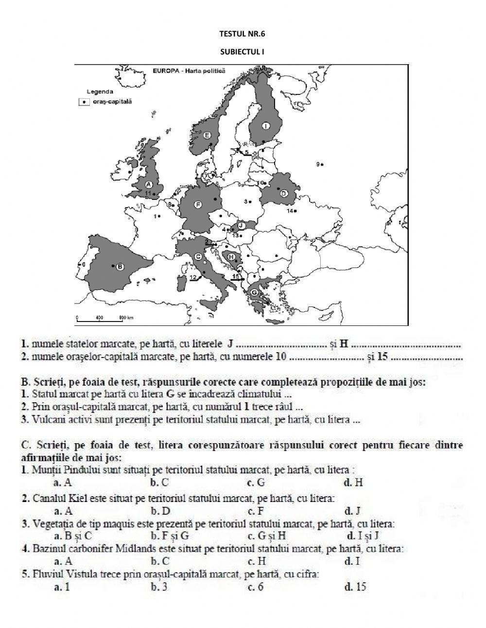Recapitulare bac-test 6