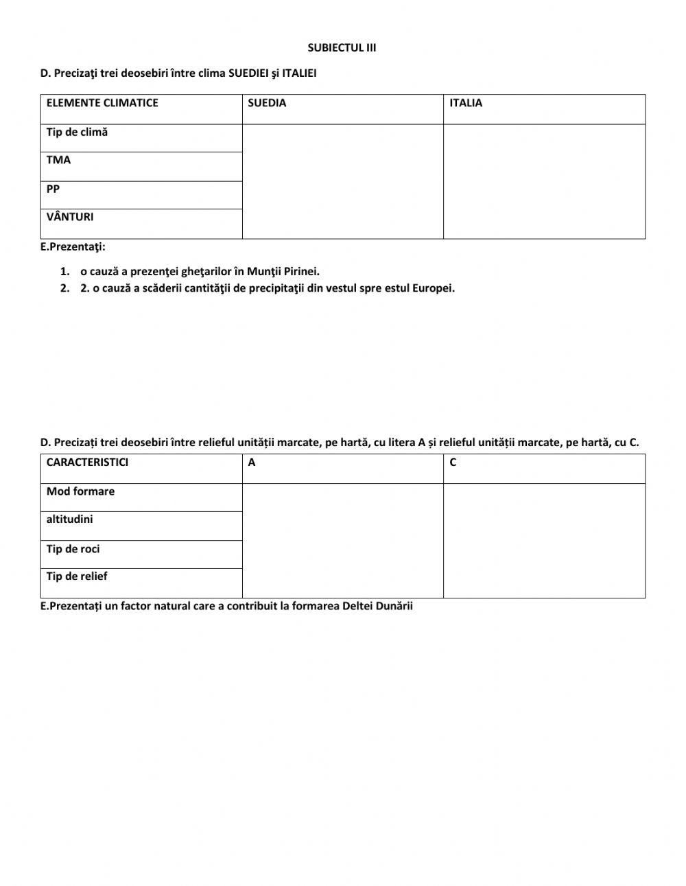 Recapitulare bac-test 6