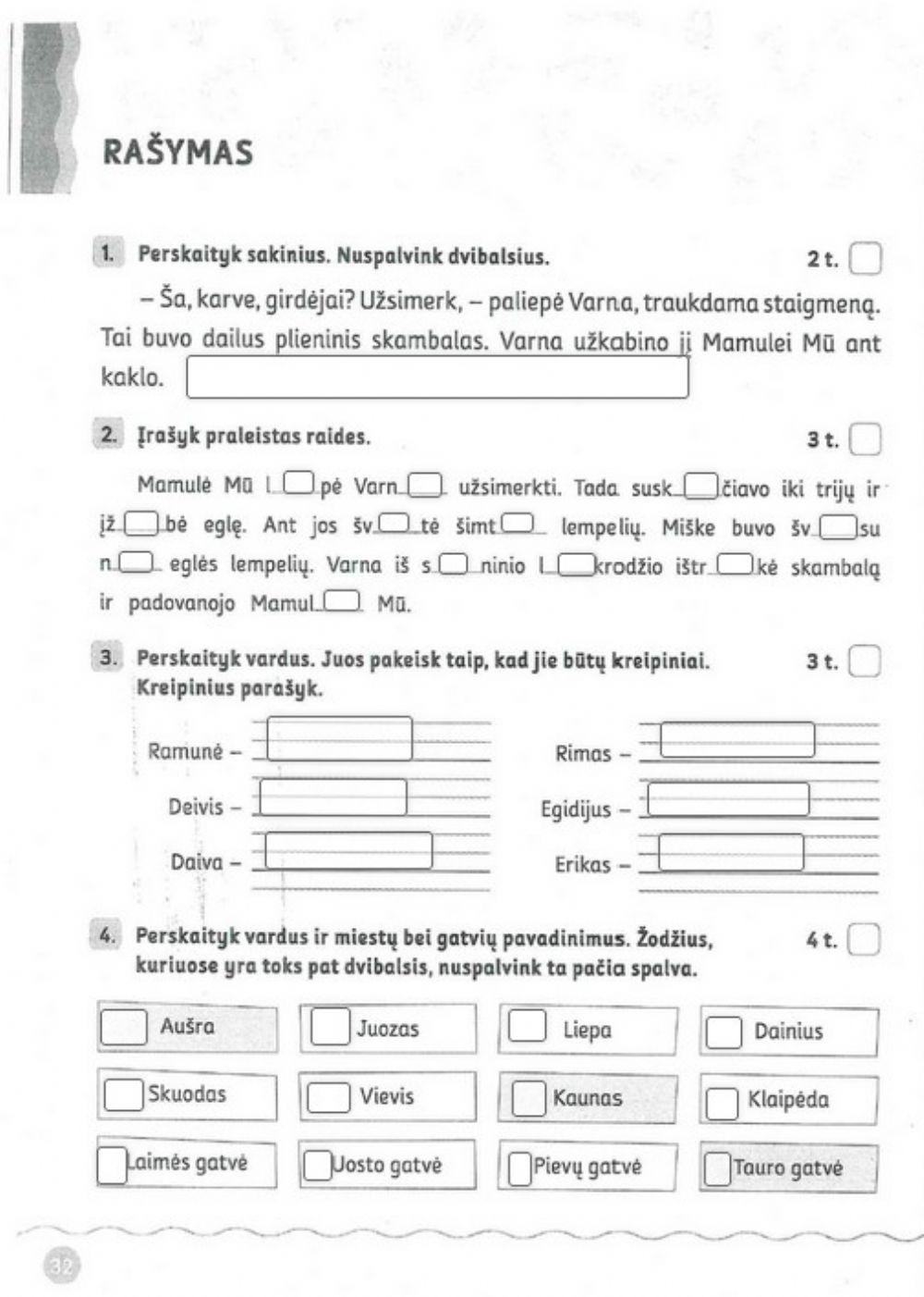 Rašymo užduotys 1 dalis