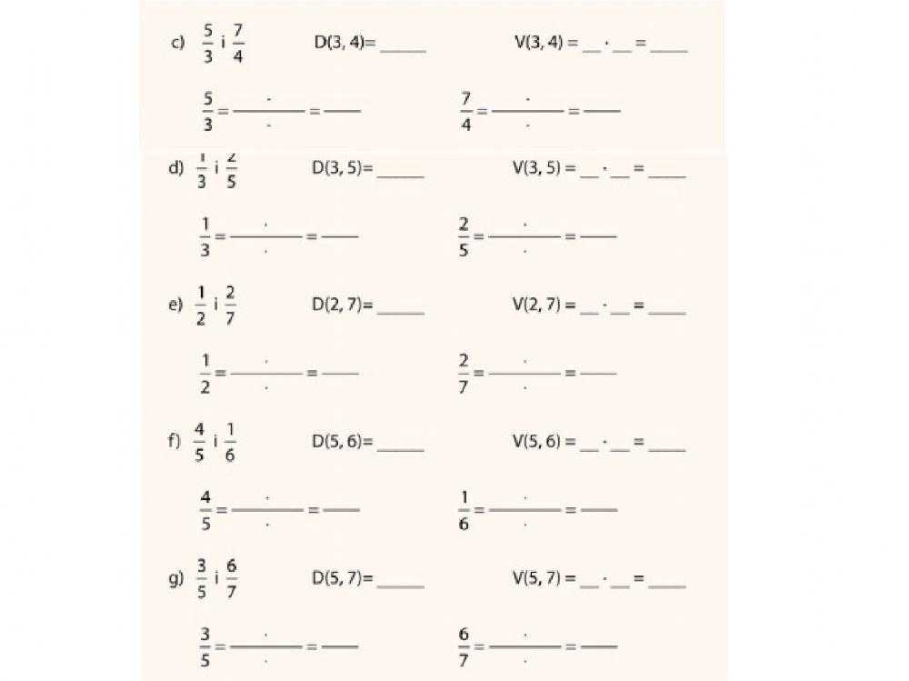 Svođenje na zajednički nazivnik-vježba