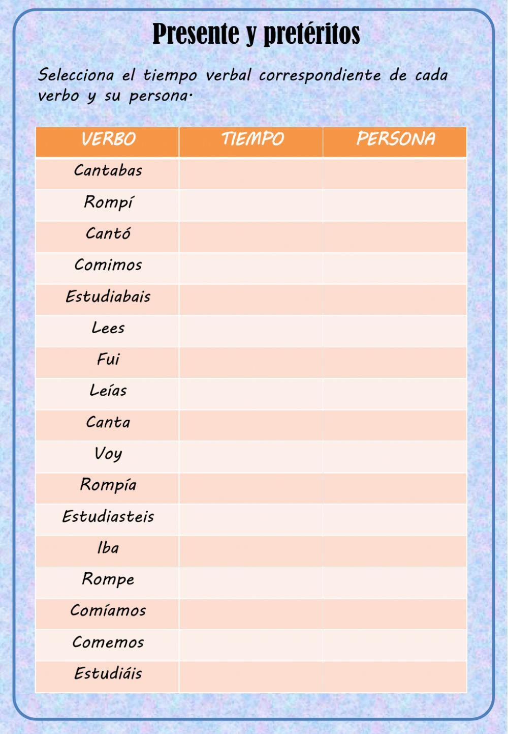 Tiempos verbales