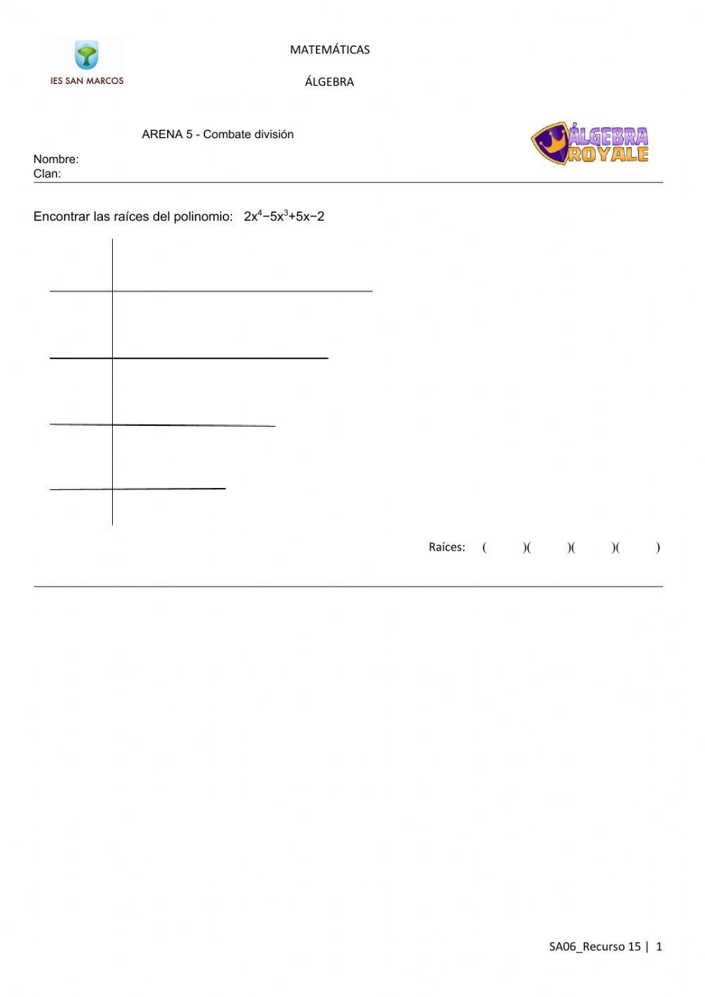 División de polinomios