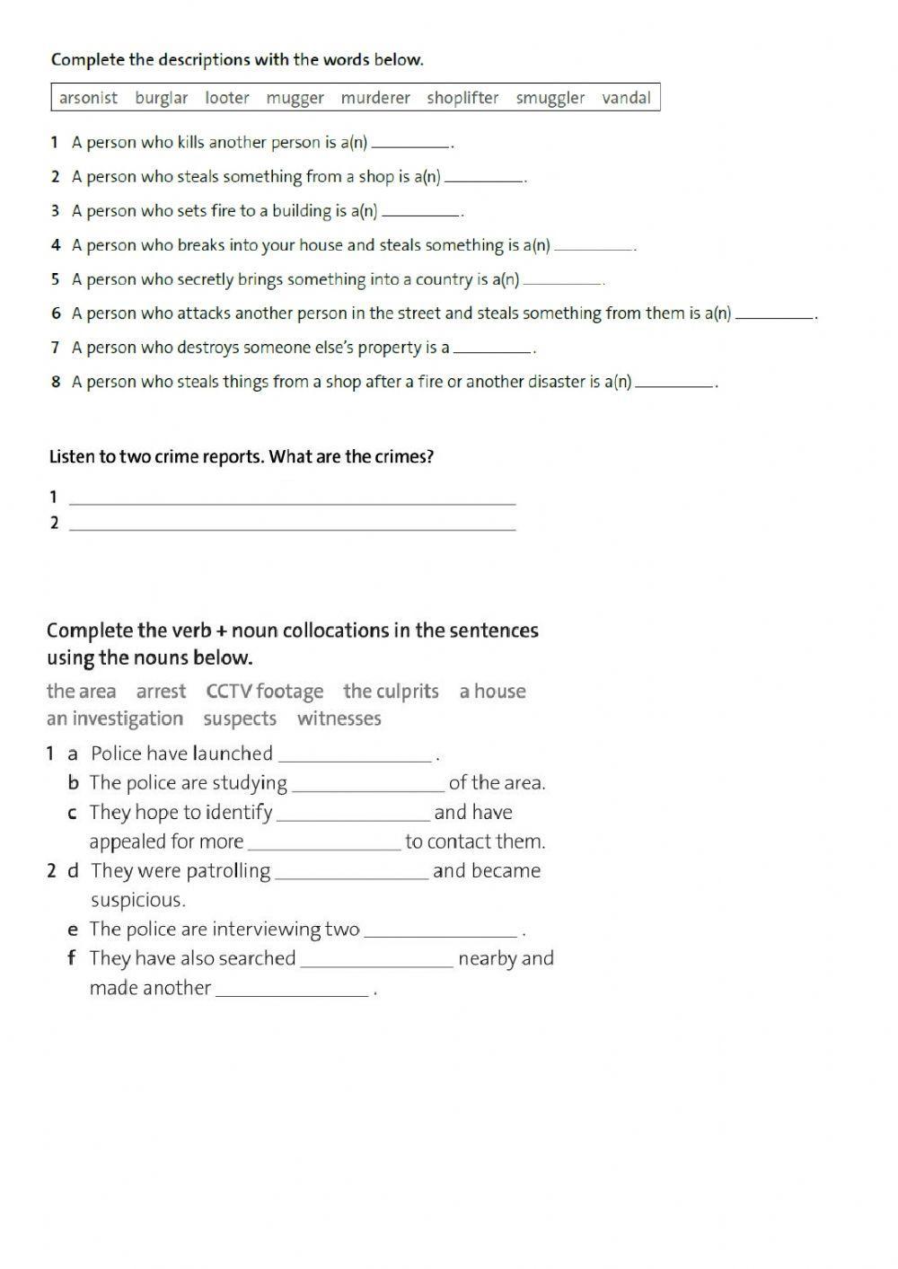 Solutions Pre Int 3d edition Unit 8A vocab