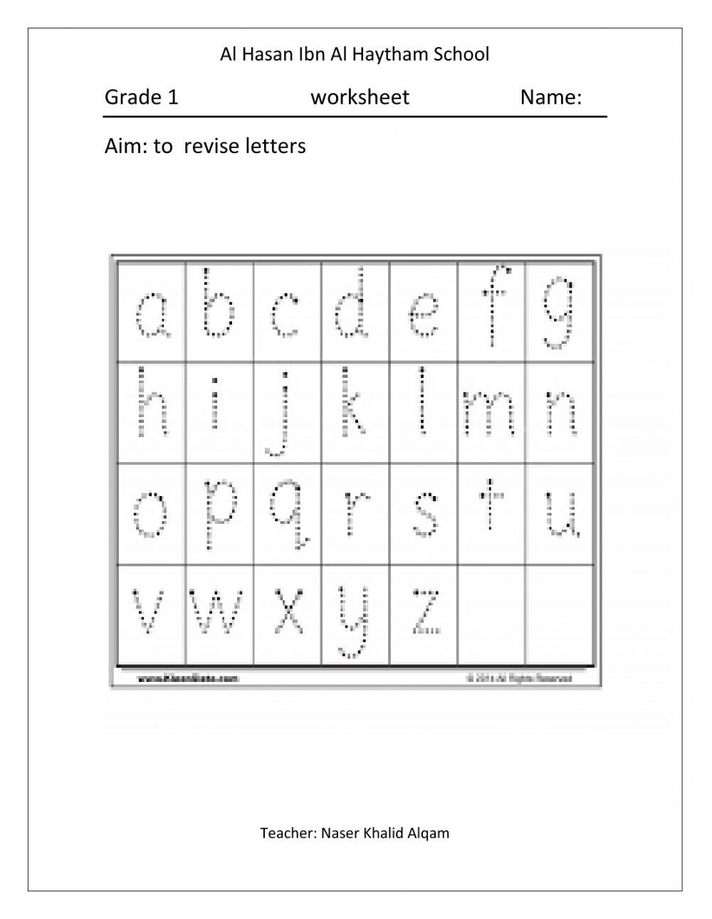 Alphabet worksheet