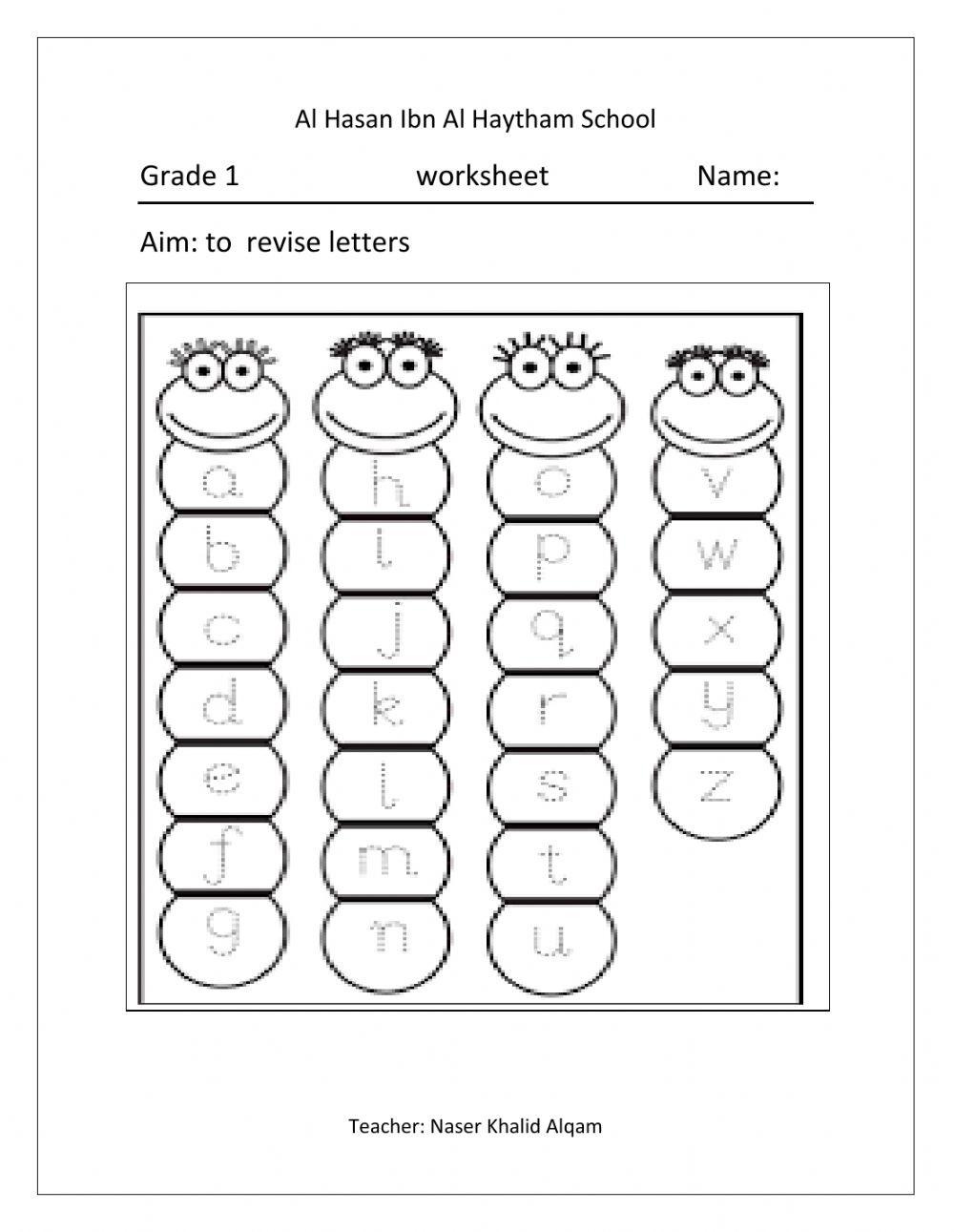 Alphabet worksheet