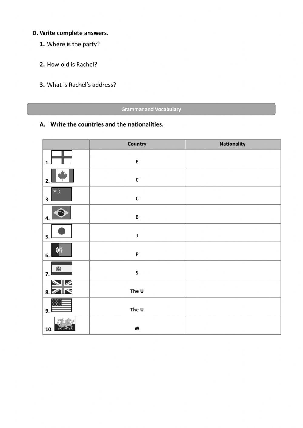 Reading Comprehension - A birthday party!