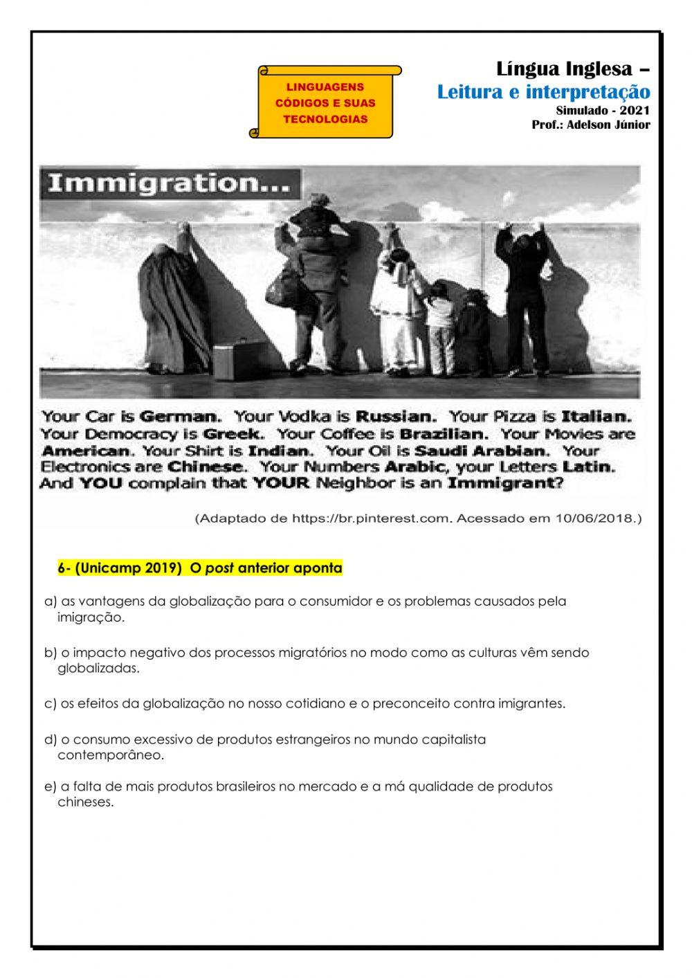 Atividade final de leitura e interpretação