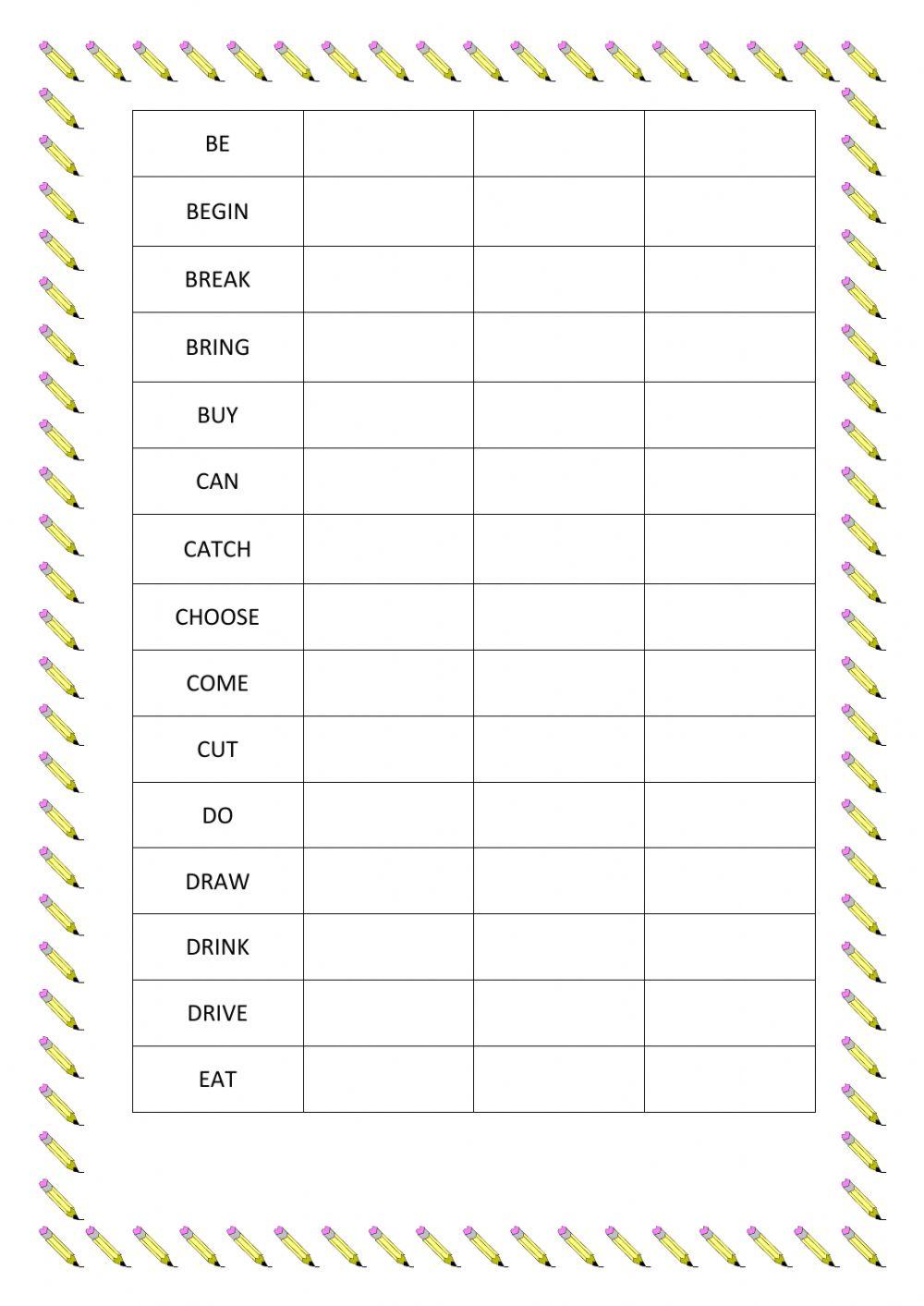 Irregular verbs 15 primeros 2