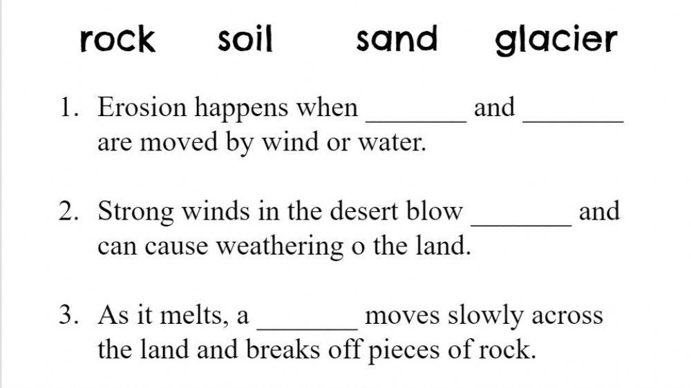 Erosion vocabulary