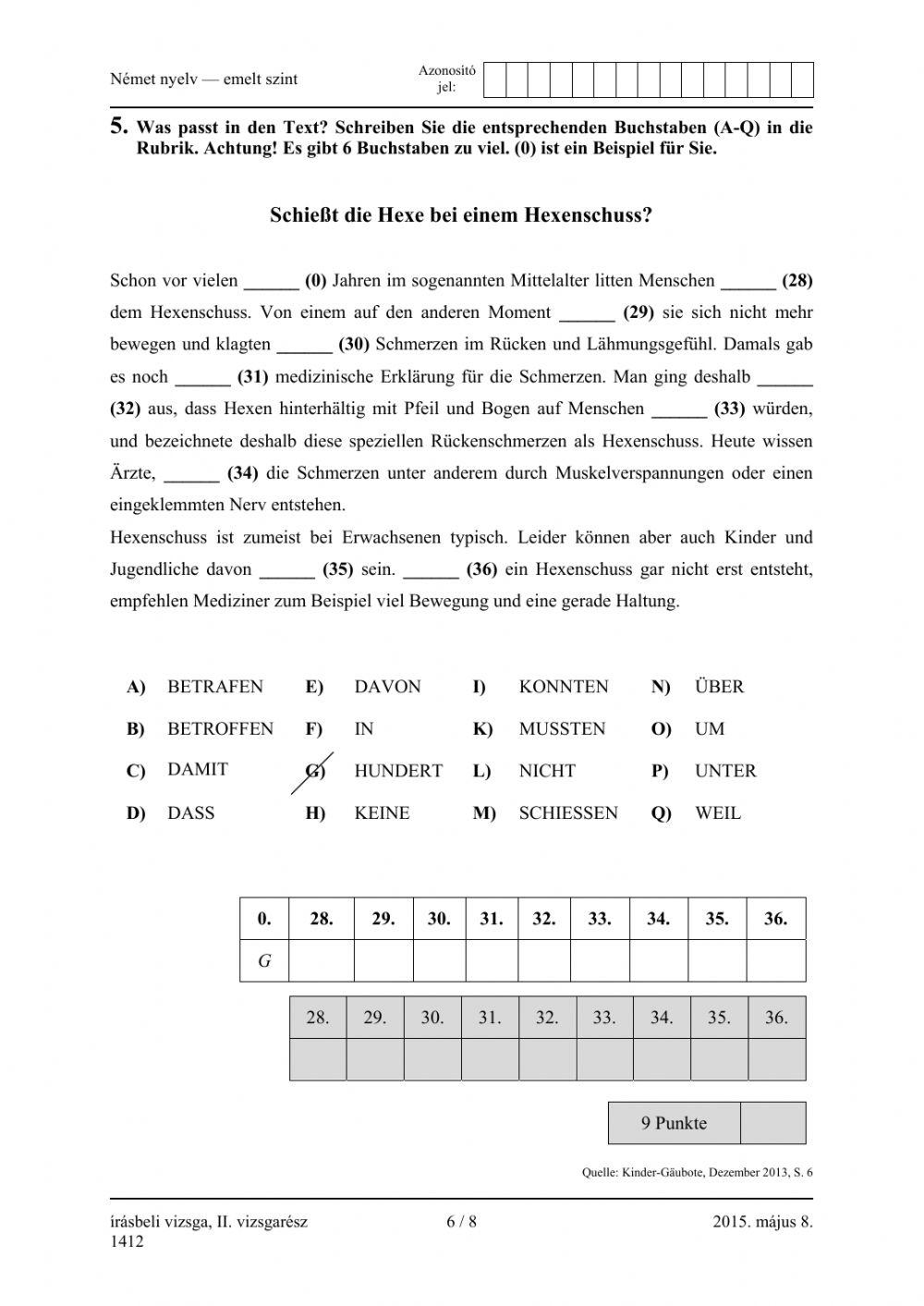 Abitur 2015. 05.08. Oberstufe Grammatik