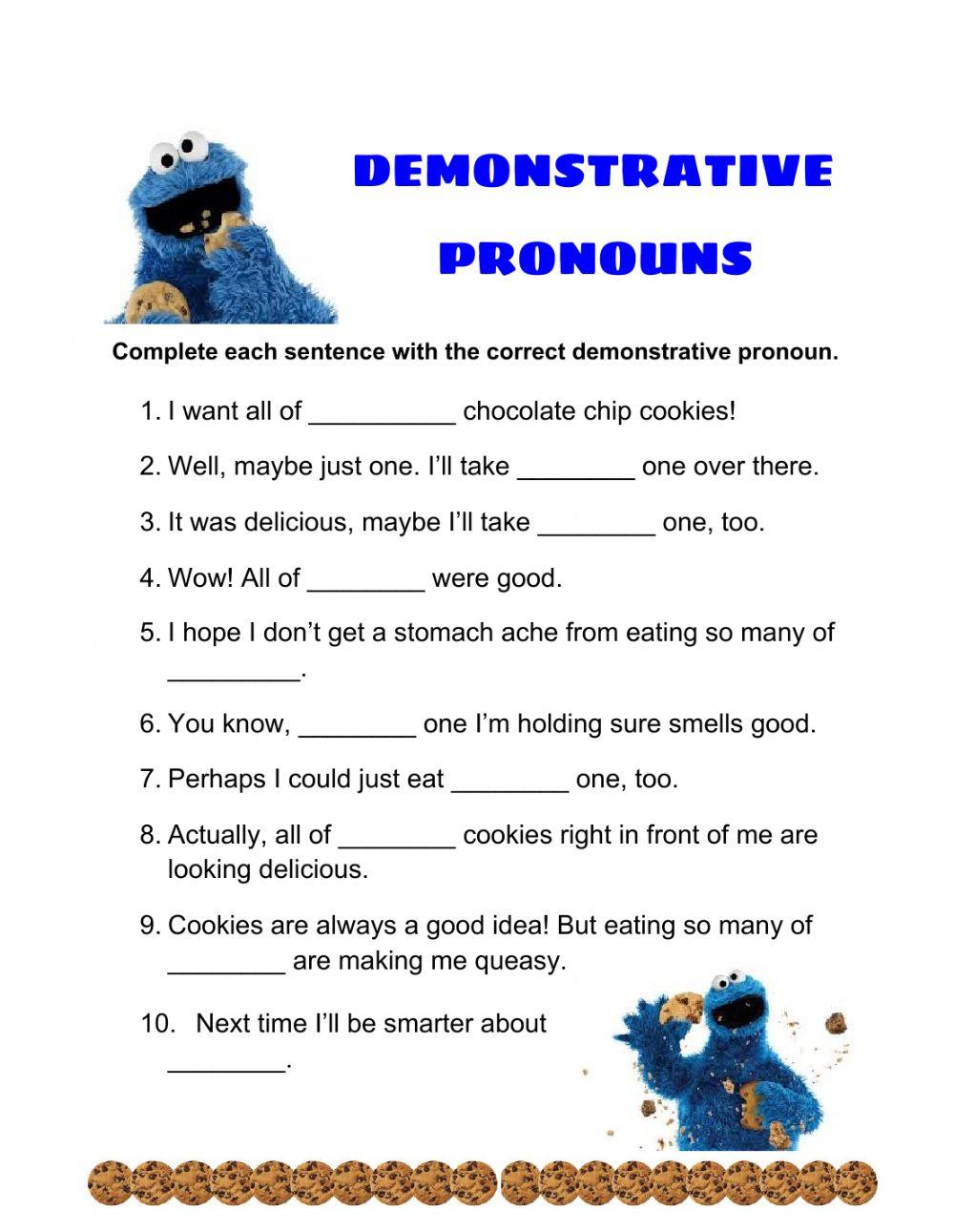 Demonstrative Pronouns Liveworksheets