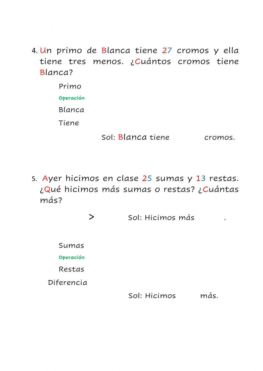 E.P. de restar de primero