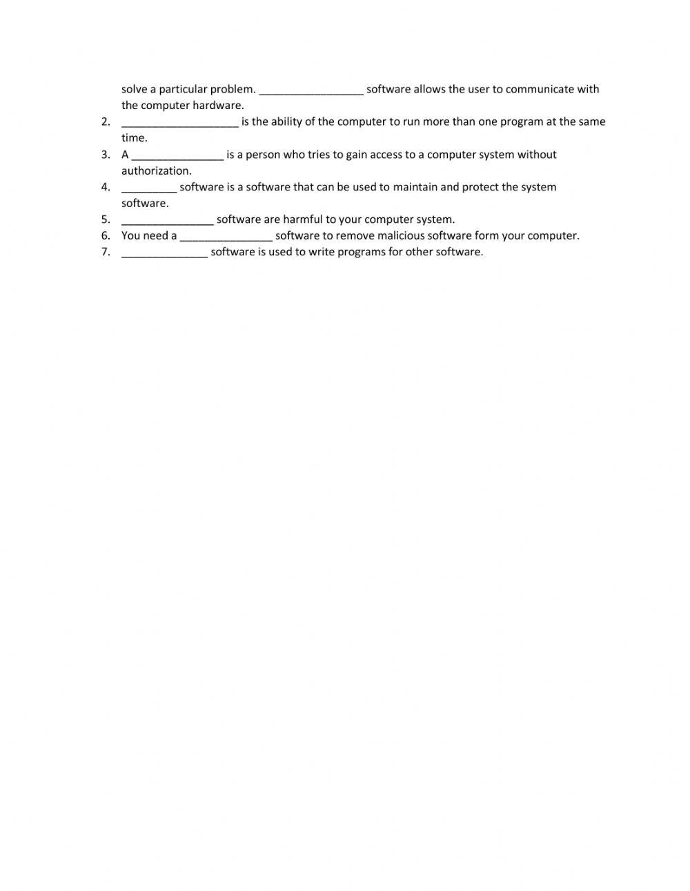 Computer Storage and Software