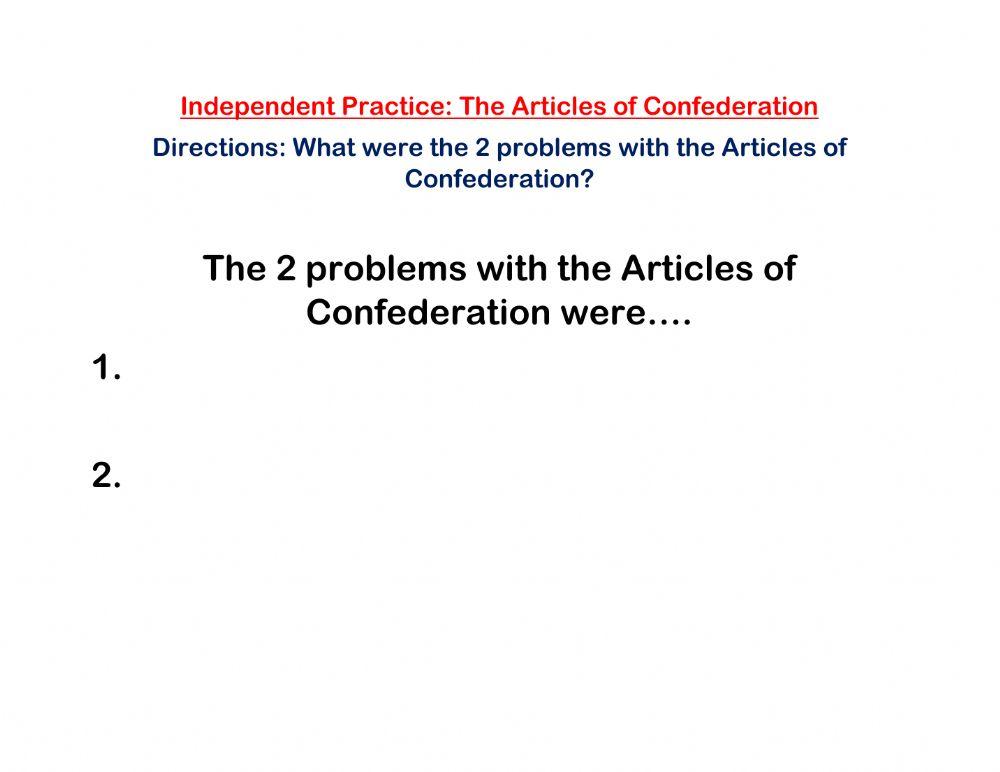 Articles of Confederation Independent group
