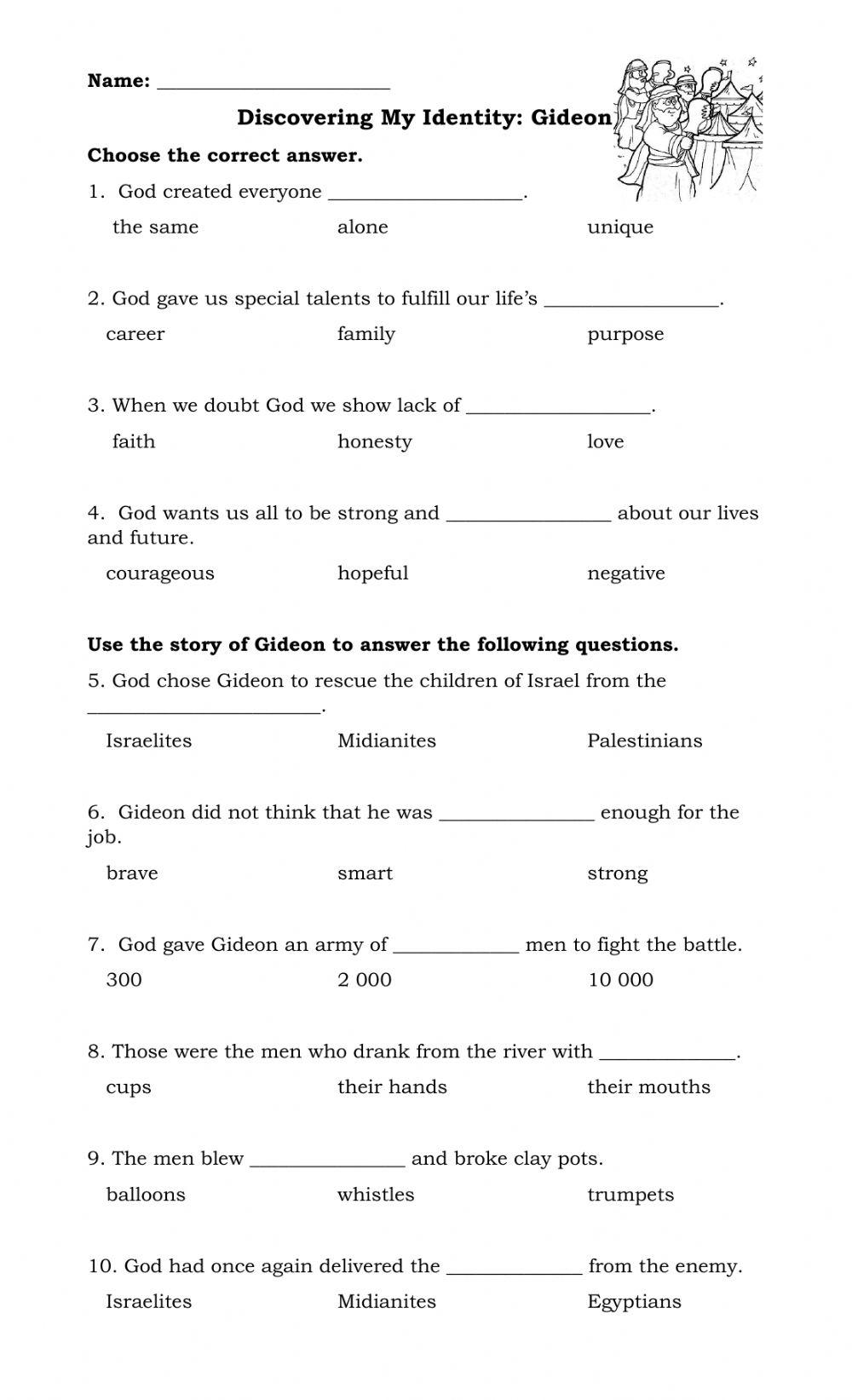 Discovering My Identity activity for 4 | Live Worksheets