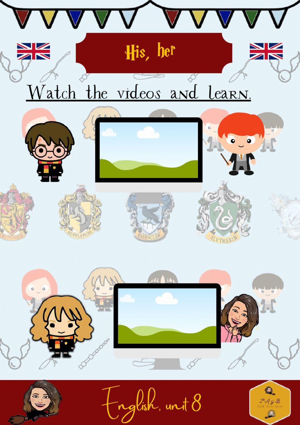 His, her. | Free Interactive Worksheets | 636570