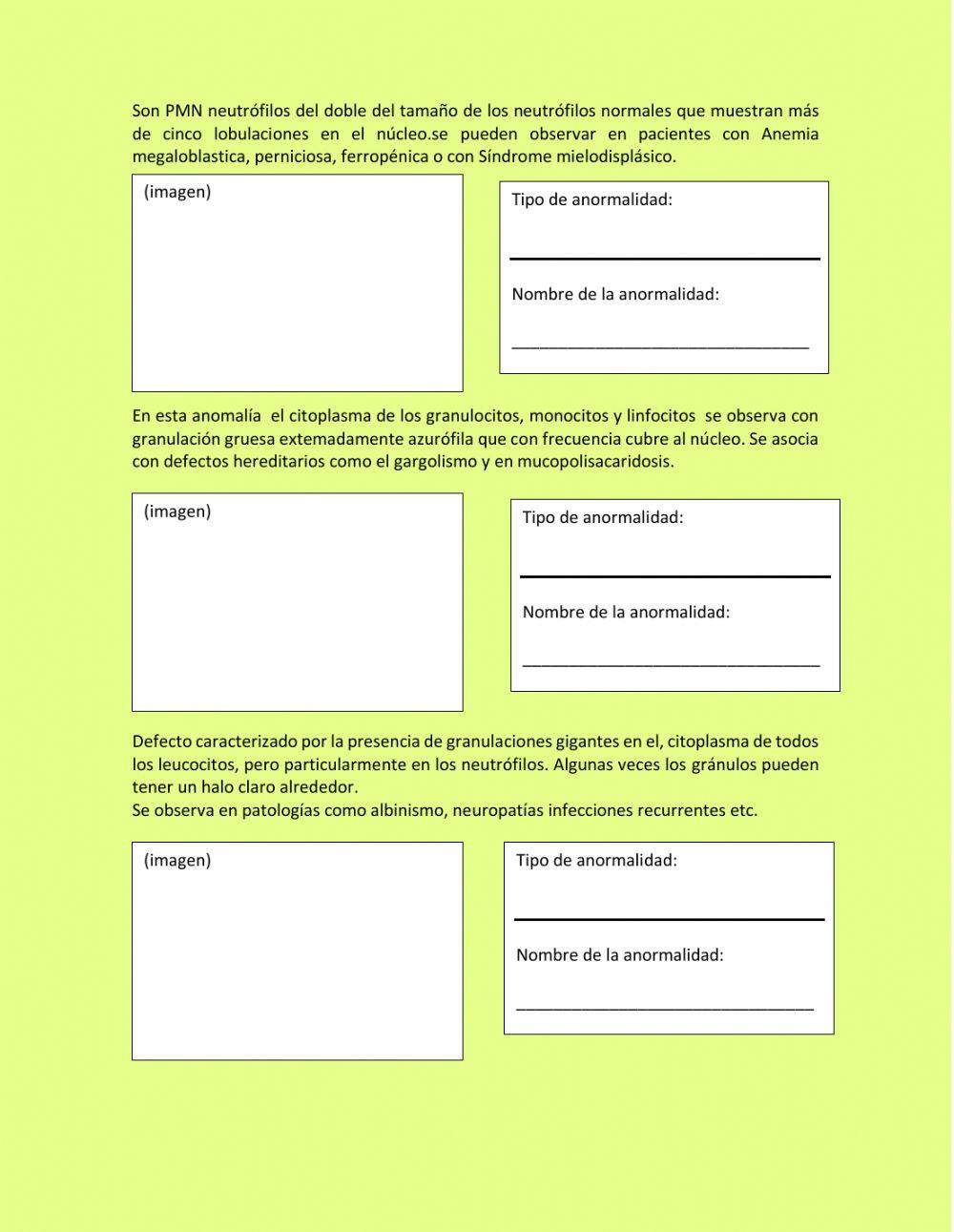 Anormalidades leucocitarias