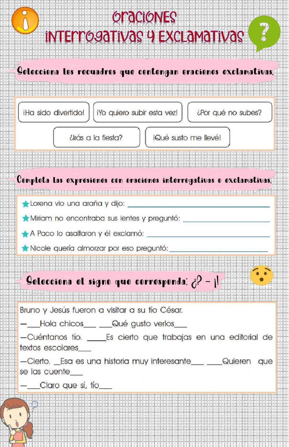 ORACIONES INTERROGATIVAS worksheet Live Worksheets