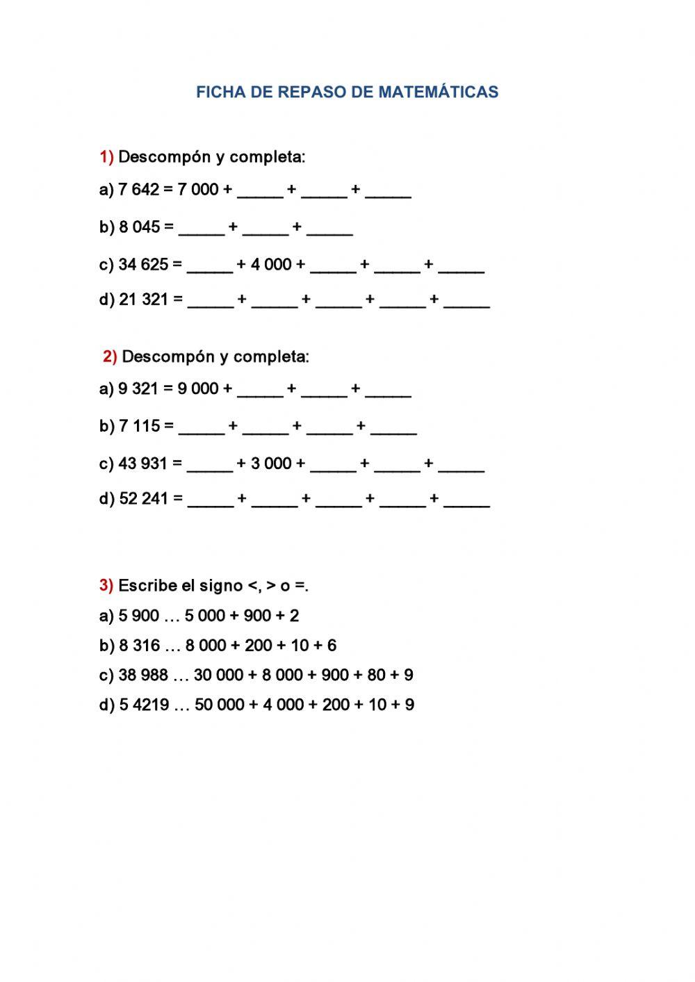 Descomposición de números naturales