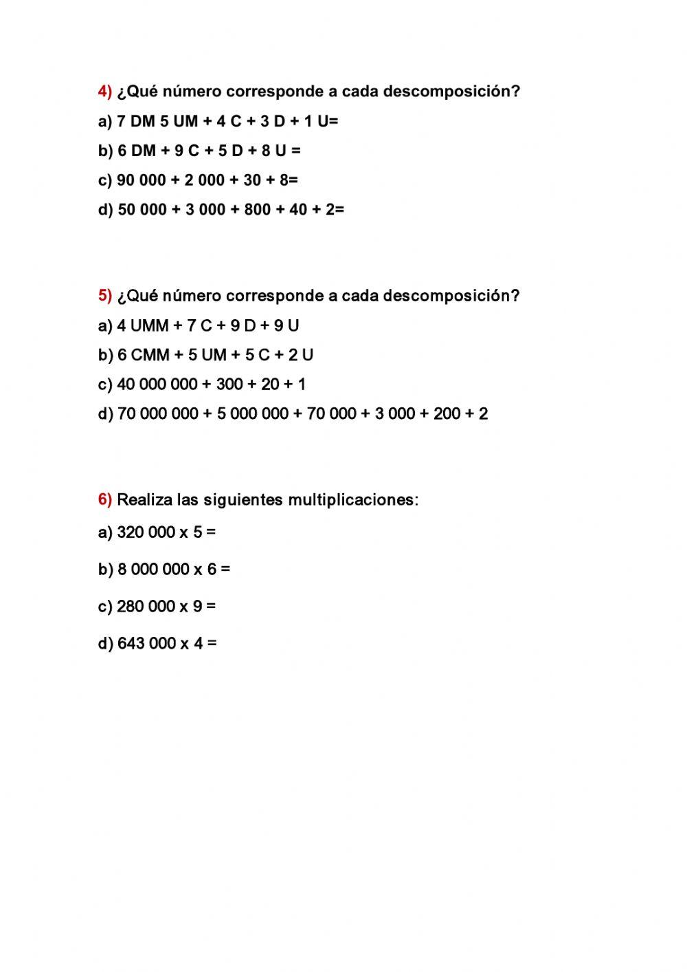Descomposición de números naturales