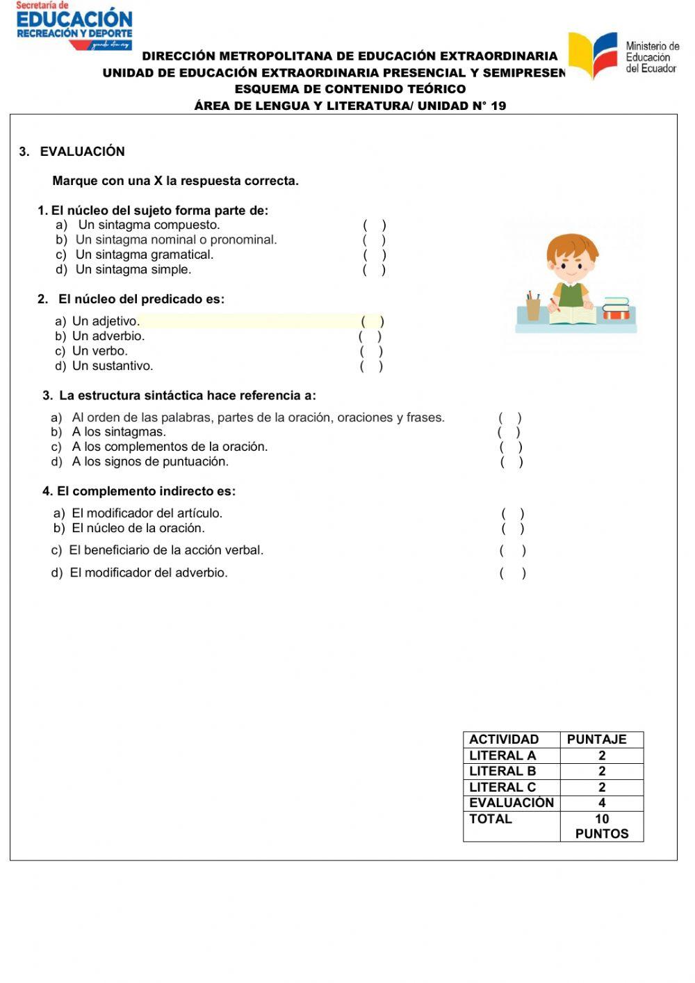 Lengua y Literatura unidad 19