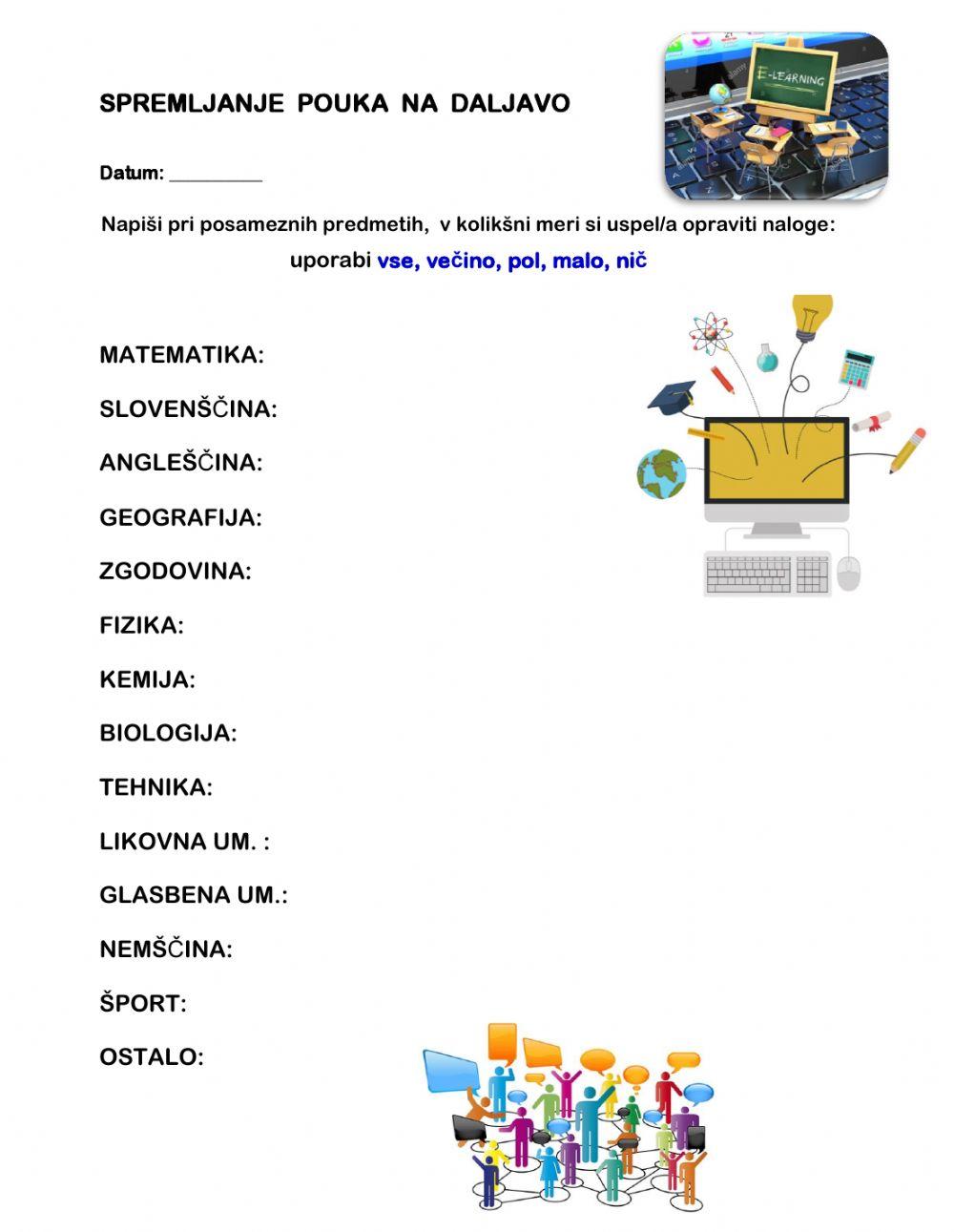 Spremljanje pouka na daljavo 5