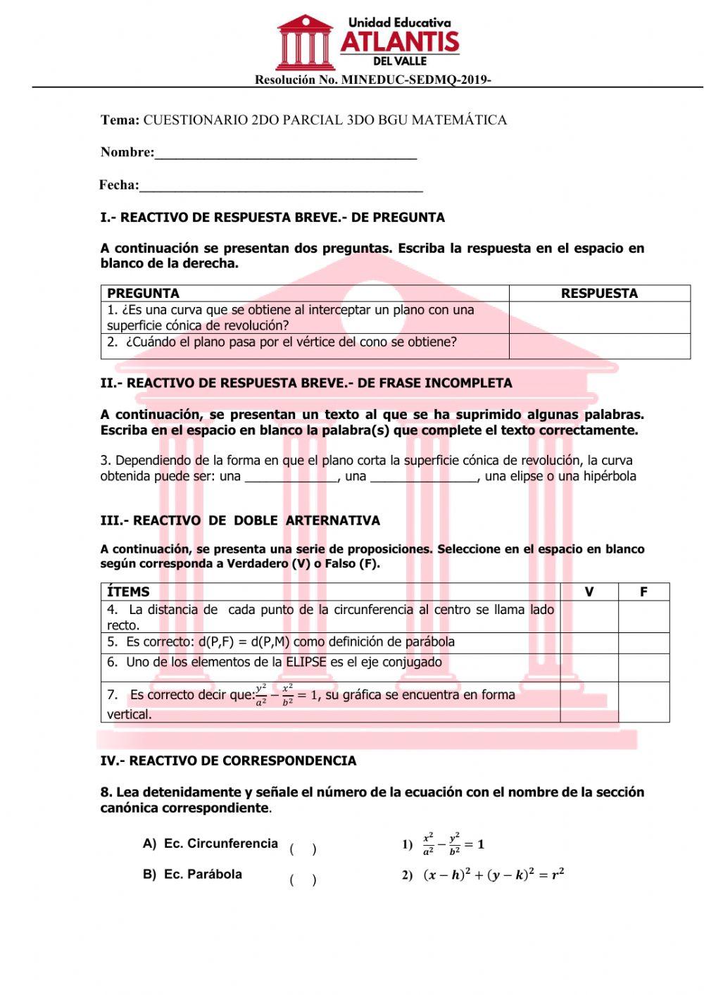Cuestionario 2do Parcial