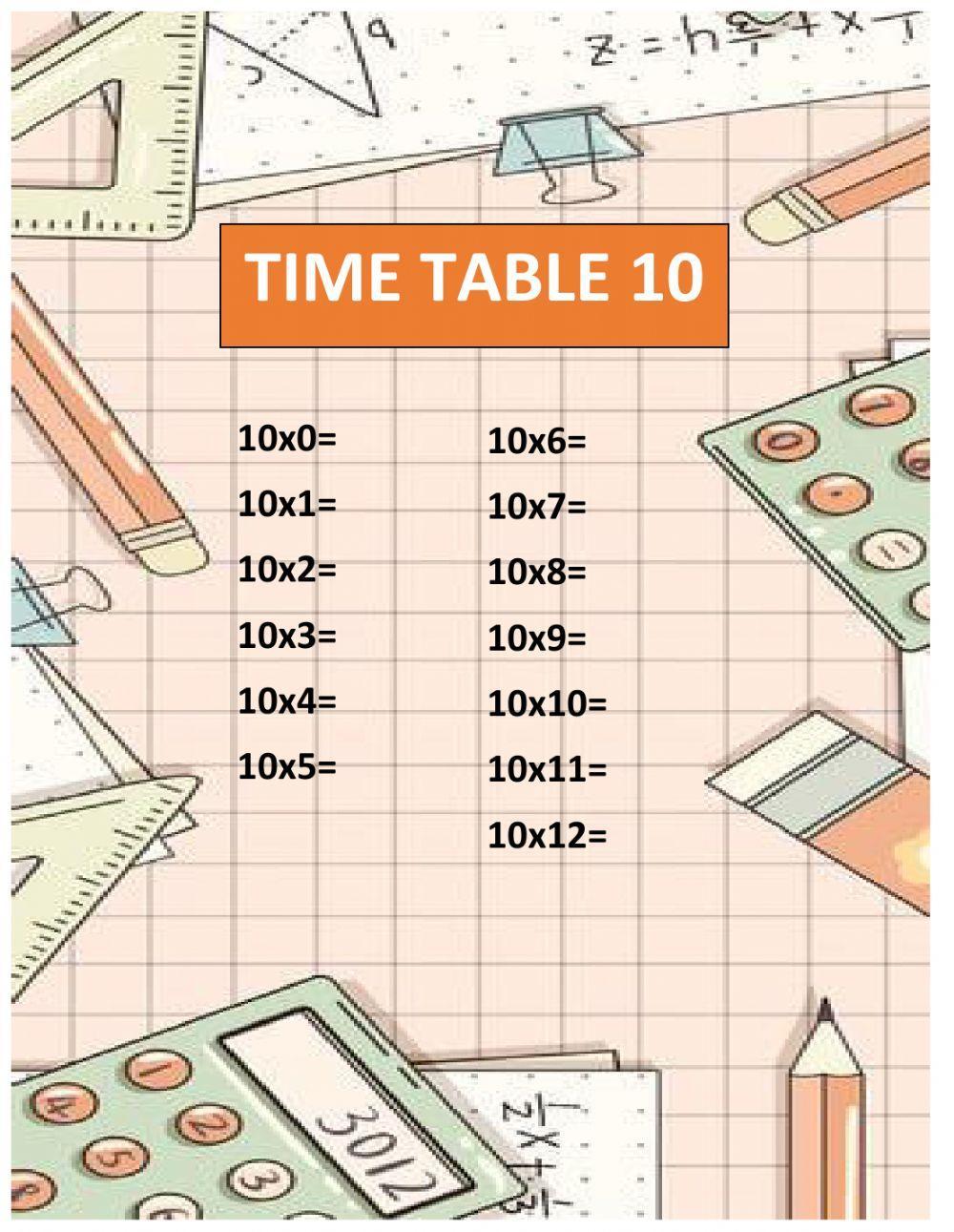 Time table 10
