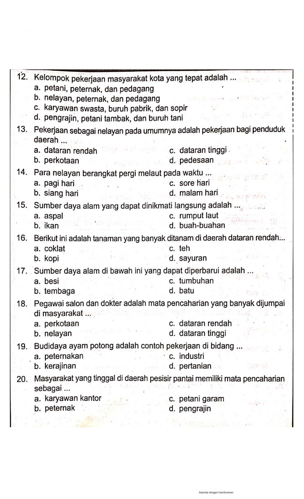 Uji kompetensi K4T6S1IPS