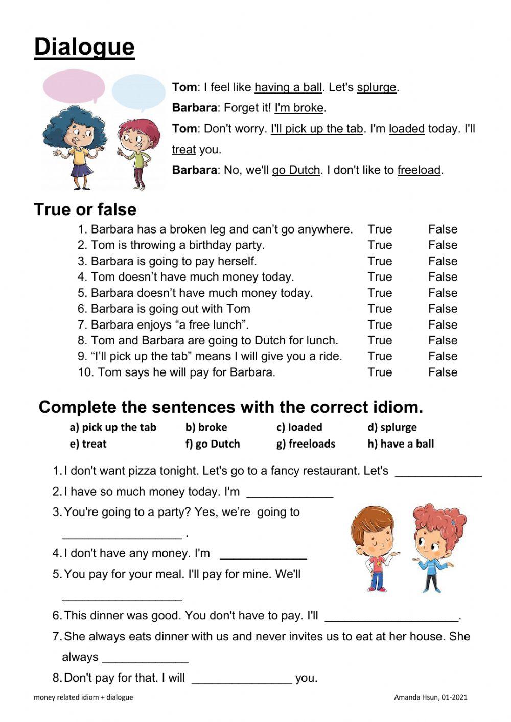 Dialogue-money related idioms