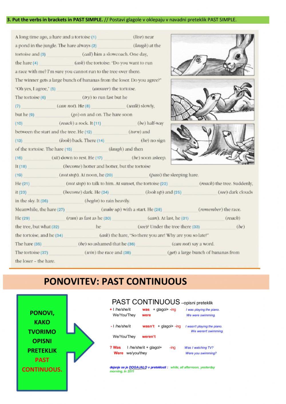 Past simple, past continuous-revision