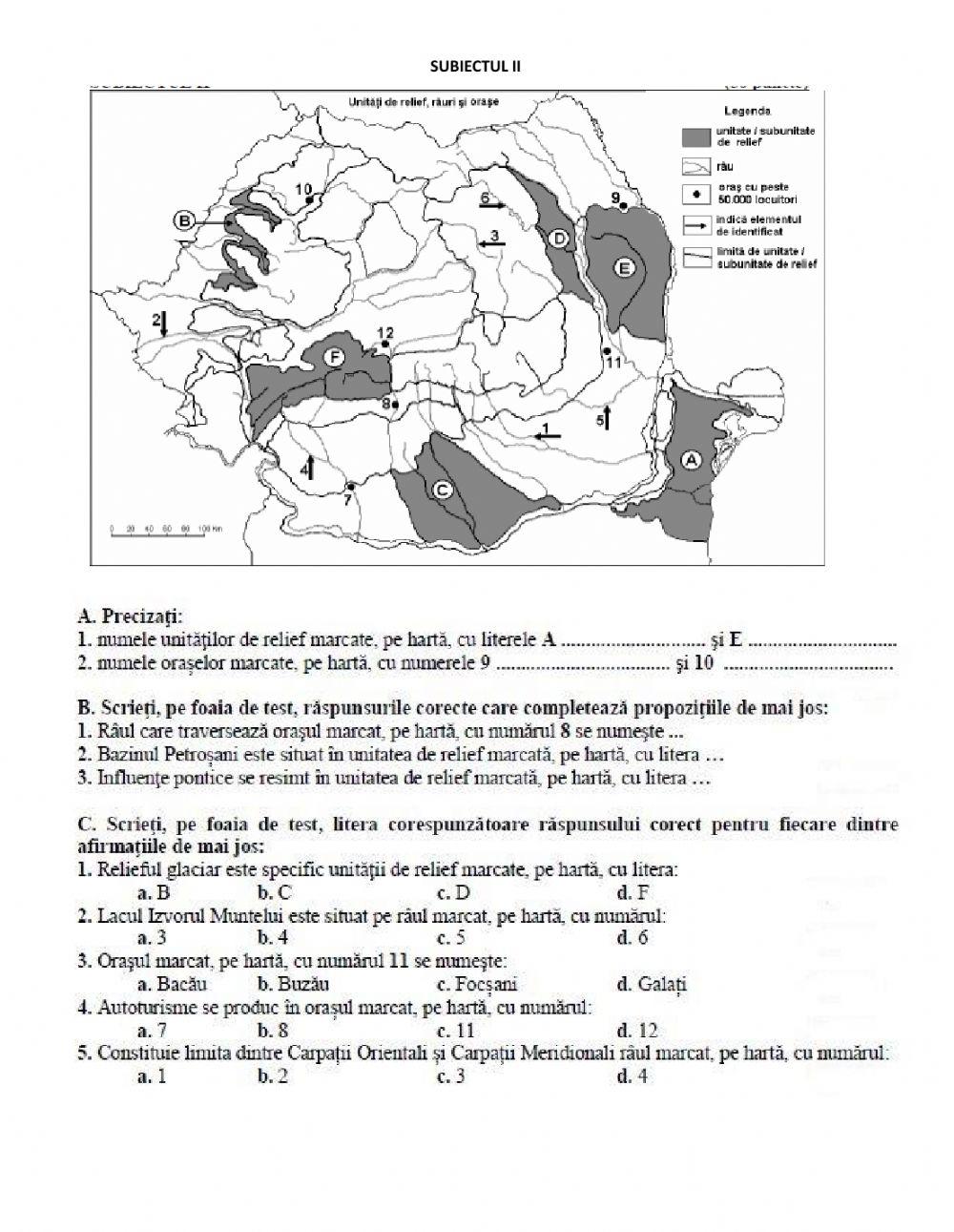 Recapitulare bac-test 8
