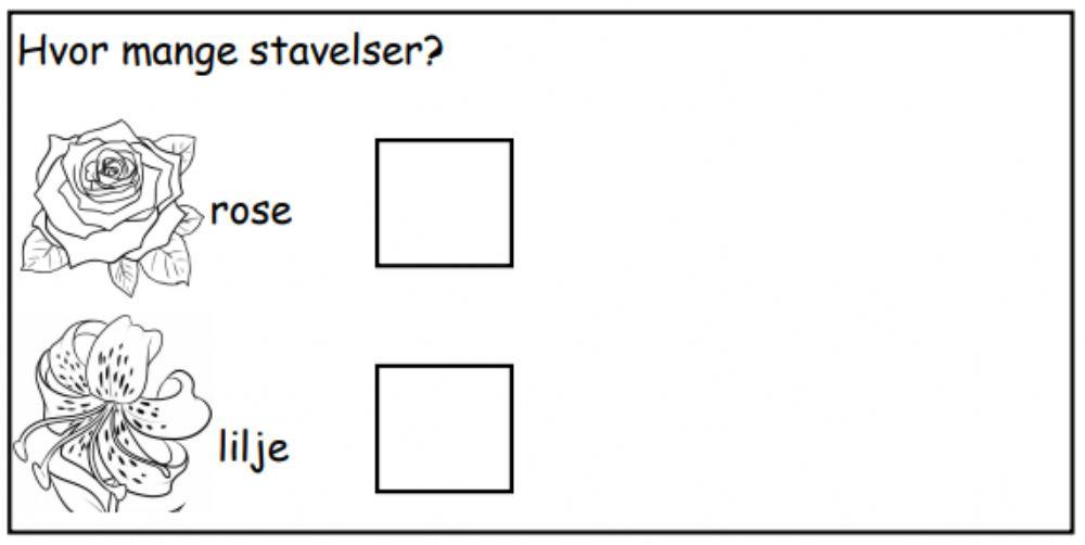 Stavelser til tekst ord