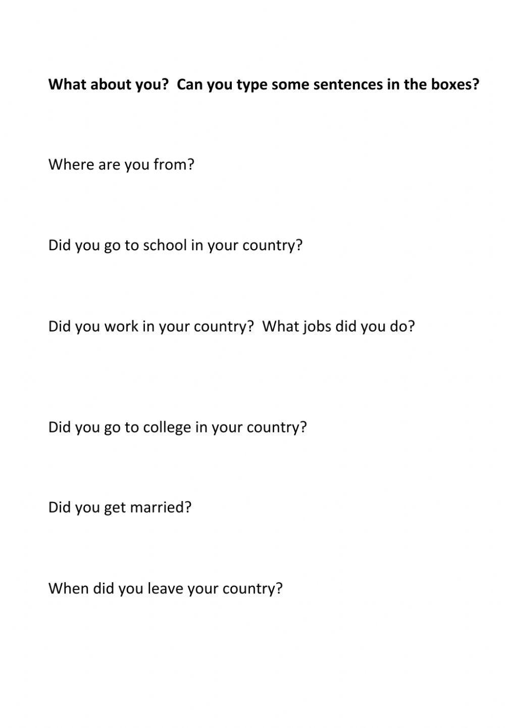 Past Simple Life Stories