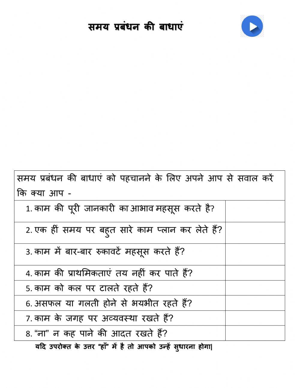 समय प्रबंधन की बाधाएं