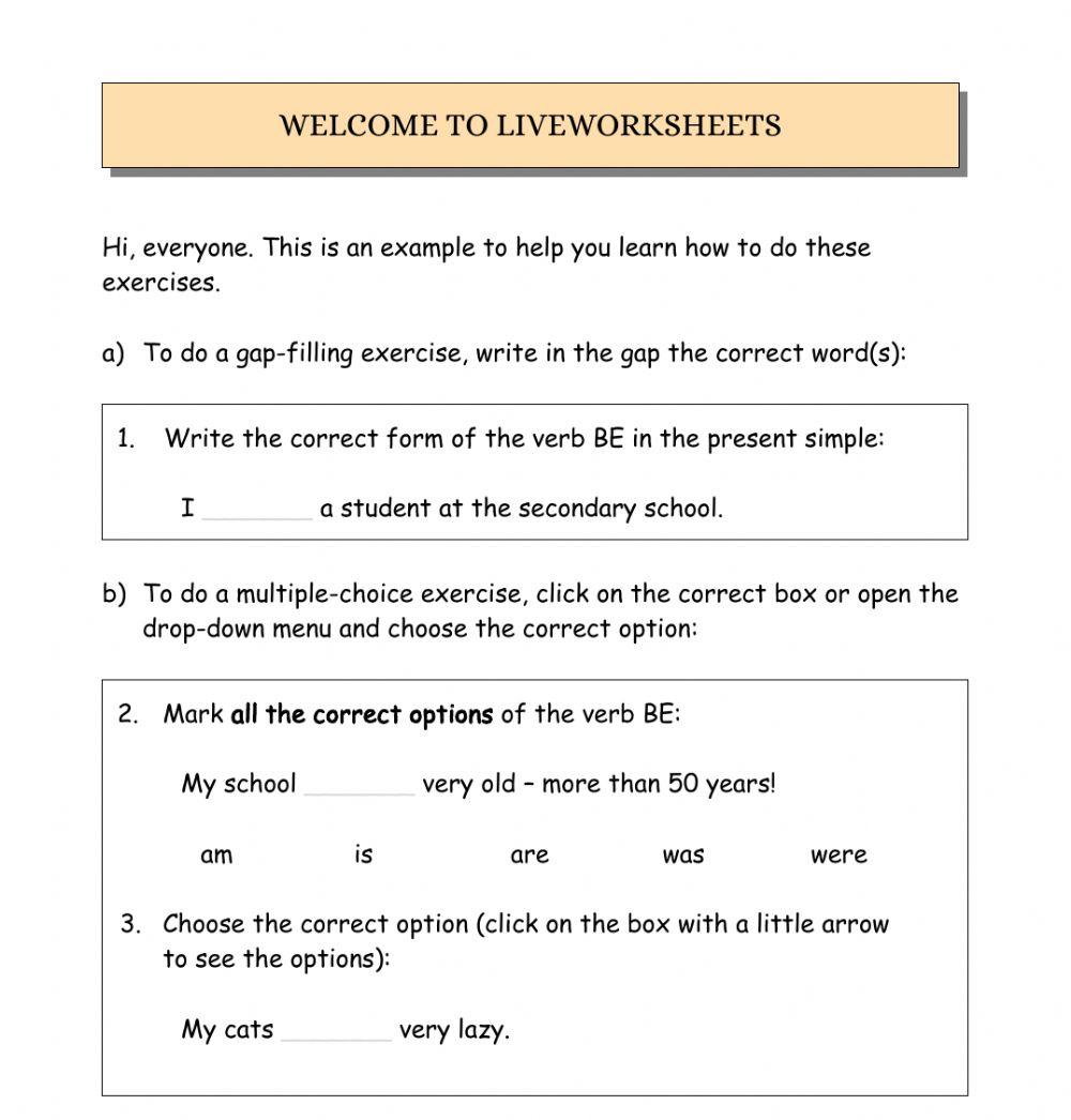 Welcome to liveworksheets (English)
