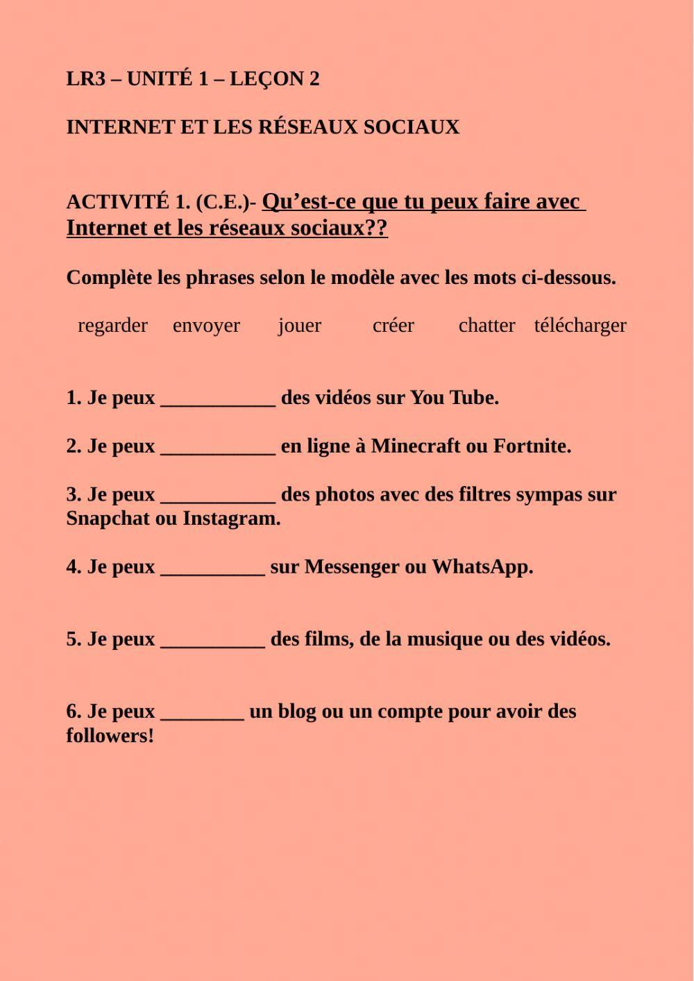 Internet et réseaux sociaux