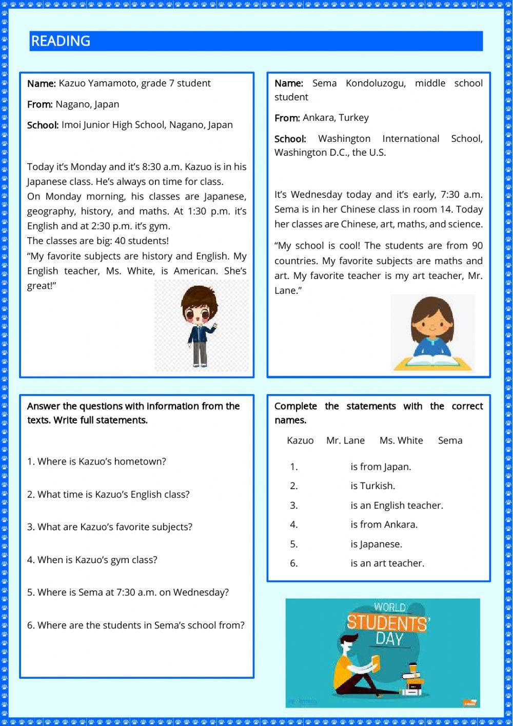 Listening and reading