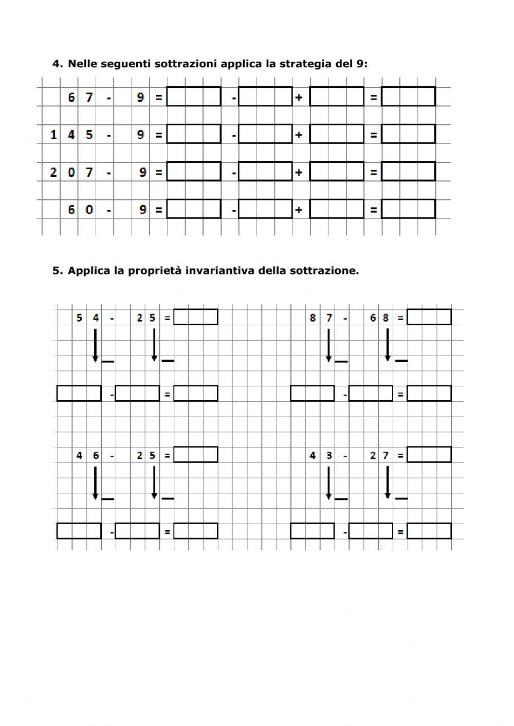 test sottrazione test sottrazione