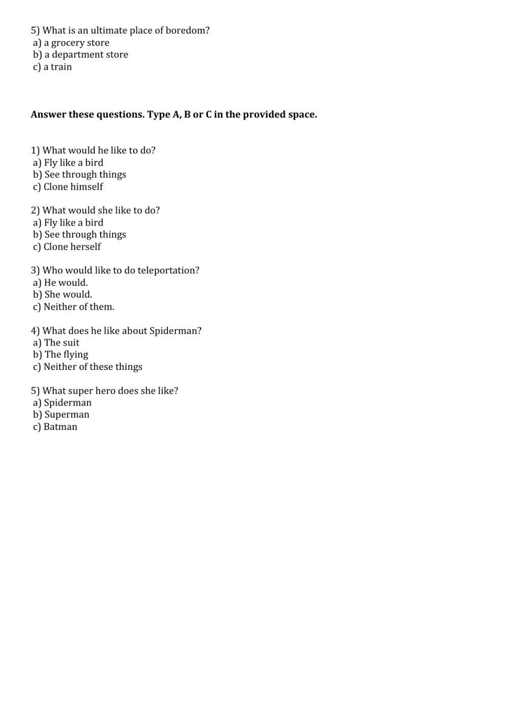 Term Test 1 - 9th grade