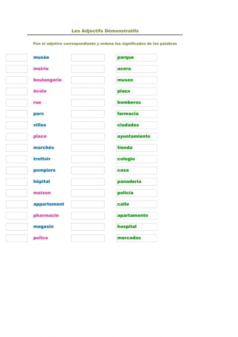 Adjectifs Démonstratifs