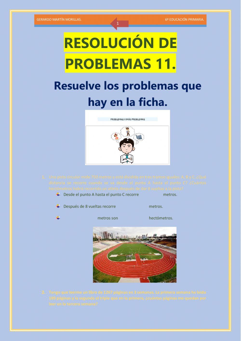 Resolución de problemas. Ficha 11.