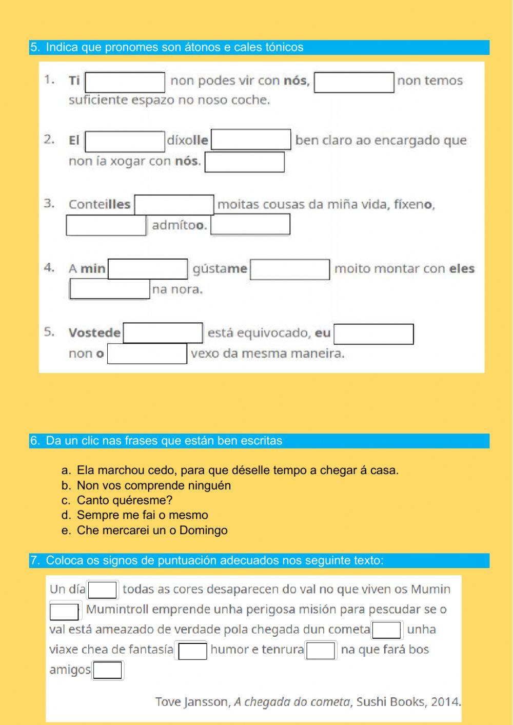 CONTROL LINGUA GALEGA TEMA 5