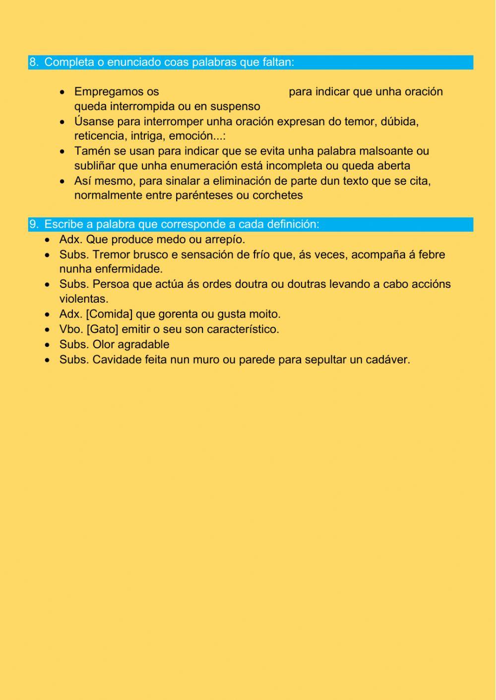 CONTROL LINGUA GALEGA TEMA 5